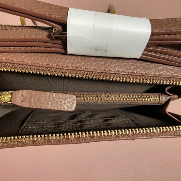 KIKO Crossbody Wallet Bag Brown Pebbled Genuine Leather Style 766 OS - Picture 5 of 5